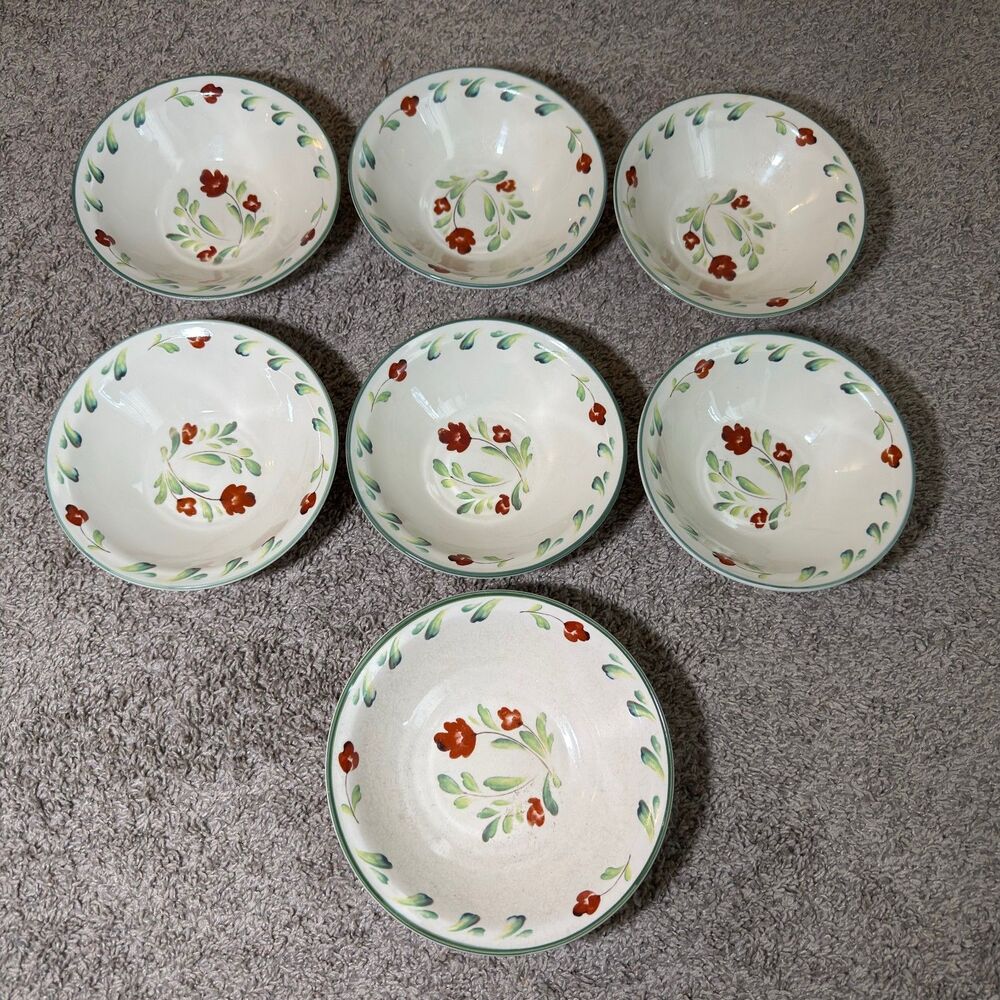 International Tableworks Provence 8" Soup Cereal Bowl Floral Stoneware VTG LOT 7